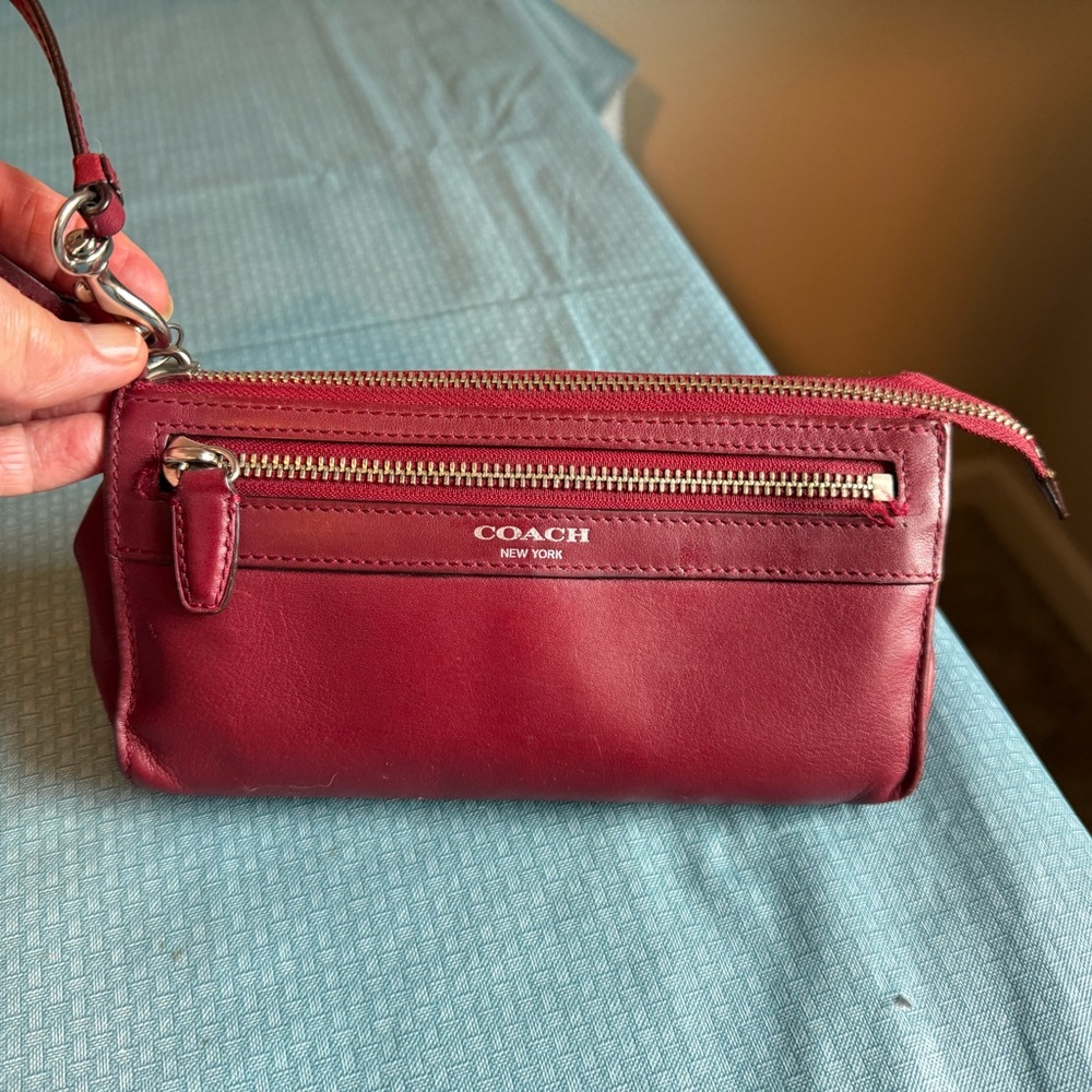 Coach Red Leather Wristlet